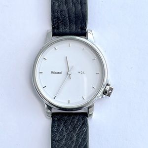 Miansai Watch White face Black Leather